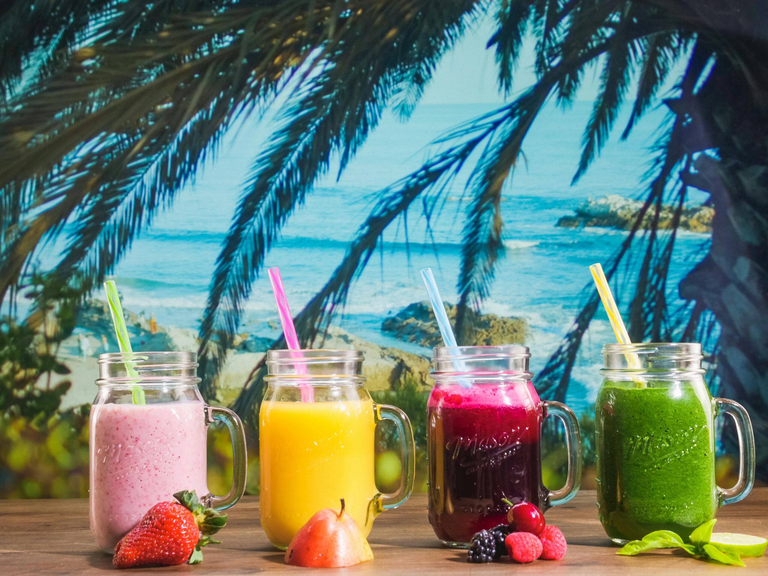 tropical juices on a hot summer day